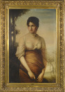 Portrét dívky s mandolou [Hermann Kaulbach (1846-1909)]
