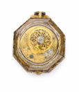 Octagonal silver verge fusee watch with enamels