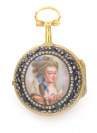 Ladies pocket watch in a case with a miniature []