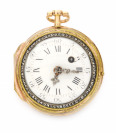Gold pocket watch verge fusee with enamel []