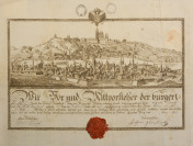 Certificate of Apprenticeship of Butcher`s Guilt with a view of Prague []