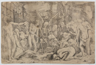 Allegorie des Todes und des Ruhmes [Marco Dente (1493-1527), Rosso Fiorentino - nach (1494-1540)]