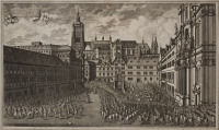 Krönungsprozession von Maria Theresia in Prag [Johann Andreas Pfeffel (1674-1748), Jan Josef Dietzler (1694-1744)]