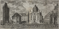 Coronation procession of Maria Theresa in Prague [Johann Andreas Pfeffel (1674-1748), Jan Josef Dietzler (1694-1744)]