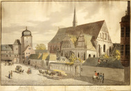 Pohled na kostel sv. Pavla v Lipsku [Carl Benjamin Schwarz (1757-1813) Christian Gottfried Heinrich Geissler (1770-1844)]