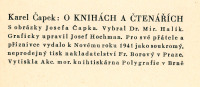 Trojice publikací [Karel Čapek (1890-1938) Vítězslav Nezval (1900-1950)]