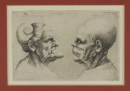 Zwei physiognomische Studien [Wenceslaus Hollar (1607-1677) Leonardo da Vinci (1452-1519)]
